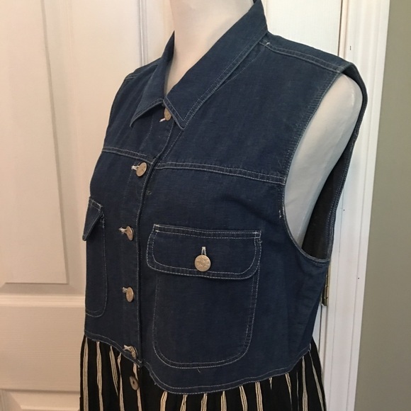 Streetwear dress  by Carole Little medium. Mixed media. Full button front. Boho - Picture 6 of 9